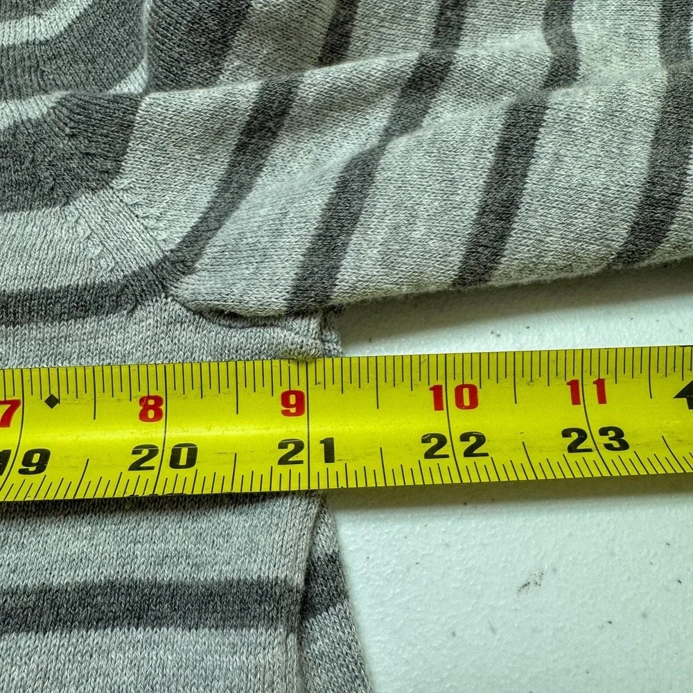Banana Republic Sweater‎ Mens Large Gray Striped Crewneck Pullover Lightweight
